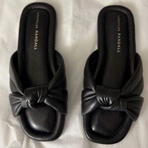 Loeffler Randall Knotted Front Black Sandals